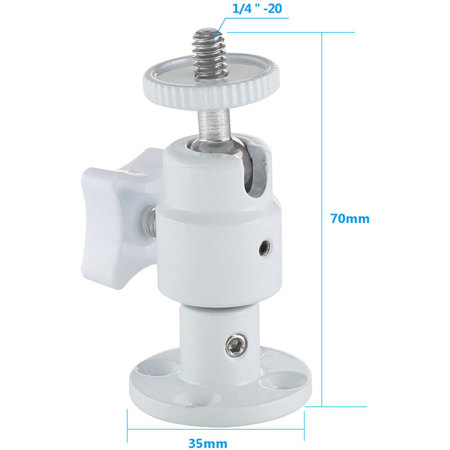 CAMVATE 1/4"-20 Ball Head with Wall/Ceiling Mount, White