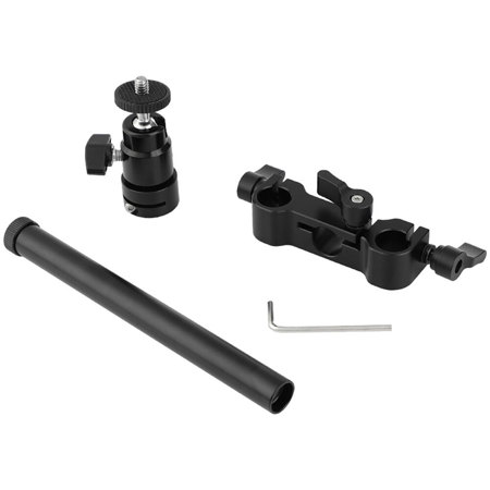 CAMVATE Support Holder Ball Head with 1/4"-20 Male Thread Mount and 15mm Aluminum Dual-Port Rod Clamp