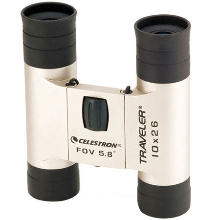 Celestron 10 x 26 Traveler Series, Weather Resistant Roof Prism Binocular with 5.8° Angle of View, U.S.A.