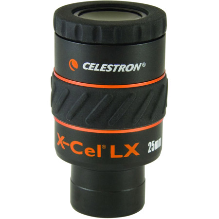 Celestron 25mm X-Cel LX Series 1.25" Eyepiece with 60 Degree Field of View & Long Eye Relief.