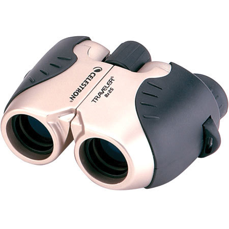 Celestron 8x25 Traveler Series, Wide Angle, Weather Resistant Porro Prism Binocular with 8.1° Angle of View, U.S.A.