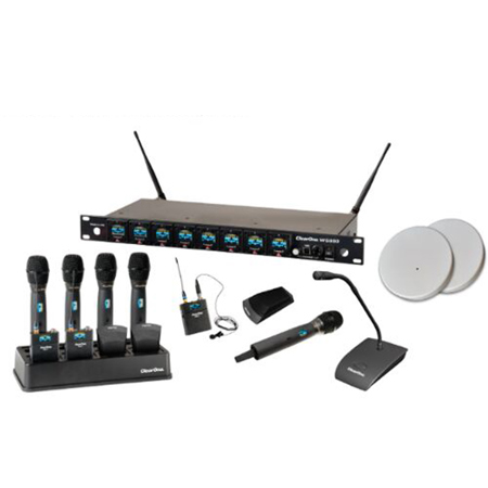 ClearOne 8-Channel Wireless Receiver with Docking Station, RF Band M550: 537-563 MHz, Compressed
