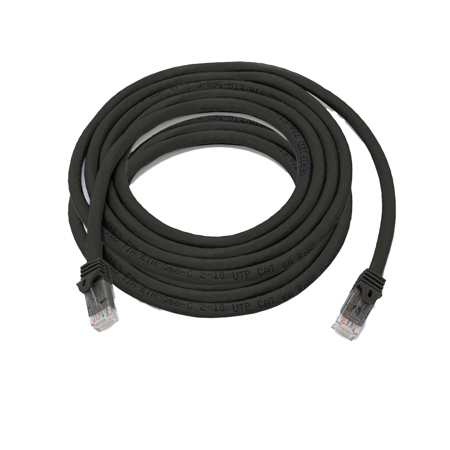 Connectronics CAT6A 600MHz Snagless Molded UTP 10 Gigabit Ethernet Cable, Black 50'