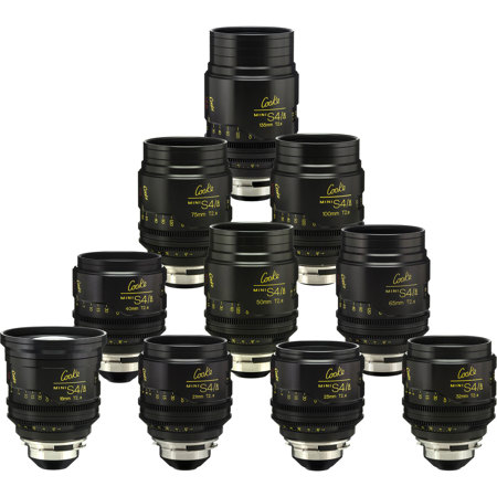 Cooke miniS4/i Cine 10-Lens Kit with 18mm, 21mm, 25mm, 32mm, 40mm, 50mm, 65mm, 75mm, 100mm, 135mm T2.8 Lens for PL Mount, Feet