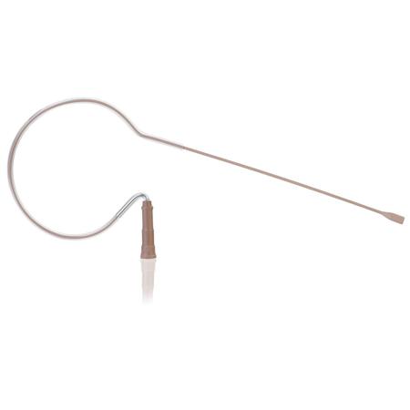 Countryman E6 Omnidirectional Earset Microphone with with 3.5mm Locking Connector for Sennheiser, Classic/Springy Boom, W6 (Blue Band) Medium Gain for Speaking & Vocals, 2mm Cable, Tan