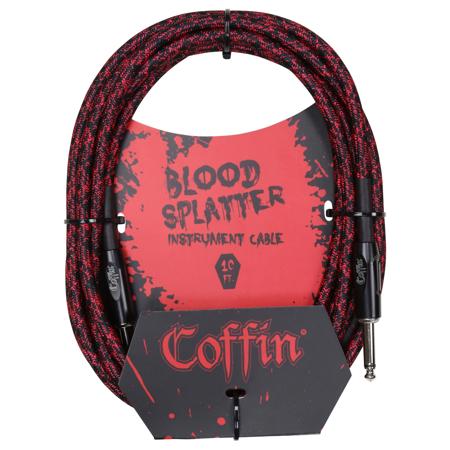Coffin Bloodsplatter Instrument Cable 10', Straight to Straight