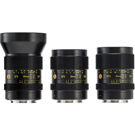 Cooke SP3 Prime 3-Lens Set with 25mm, 50mm and 100mm T2.4 Lens for Sony E