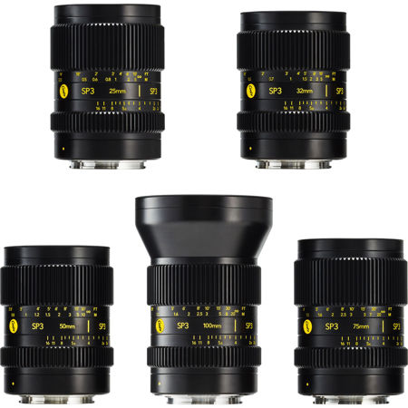 Cooke SP3 Prime Cine 5-Lens Kit with 25, 32, 50, 75 & 100mm T2.4 Lens for Sony E