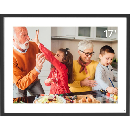 Cozyla 17" HD Wi-Fi Touchscreen Digital Picture Frame, Black with White Mat