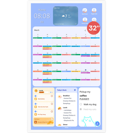 Cozyla Calendar+ Gen2 Display, White 32" Full HD