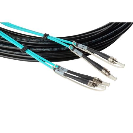Camplex 33' 2-CH OM3 Multimode Fiber Tactical Snake Cable with ST Connector