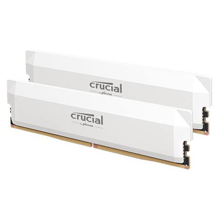 Crucial Pro Overclocking 64GB (2x32GB) DDR5 6000MHz CL40 Desktop Gaming Memory Module Kit, White