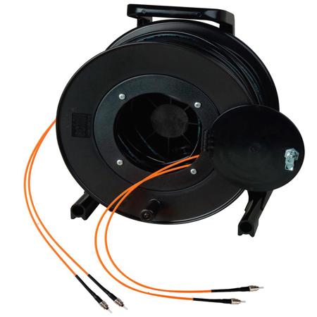 Camplex 2-Ch ST Multimode OM1 62.5 Micron Fiber Optic Tactical Snake Reel, 2000'