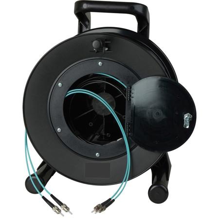 Camplex 2-Channel ST Multimode Aqua OM3 Fiber Optic Tactical Snake Reel, 1500'