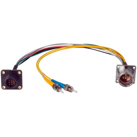 Camplex 18" LEMO EDW to Duplex ST & 8-Pin AMP RG Chassis Mount Breakout Cable