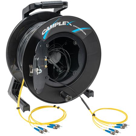 Camplex 1000' 4-Channel ST Single Mode Indoor-Outdoor Fiber Optic Tactical Snake Reel Cable