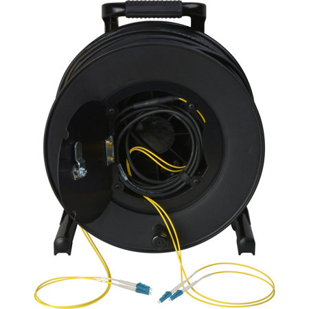 Camplex 750' 2-Channel LC Single-Mode Fiber Optic Tactical Snake on Reel Cable, Standard Grade