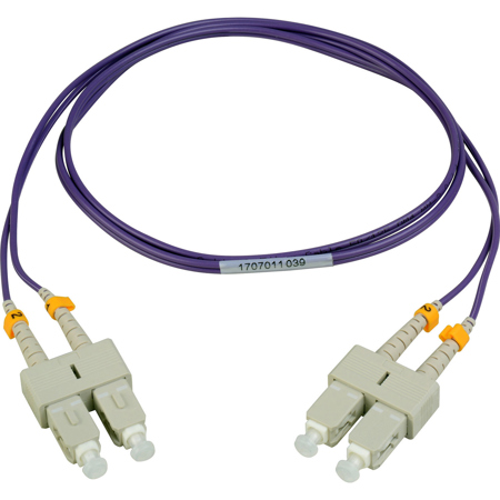 Camplex 32.8' Om4 10/40/100g Multimode Duplex Sc To Sc Fiber Optic Patch Cable, Purple