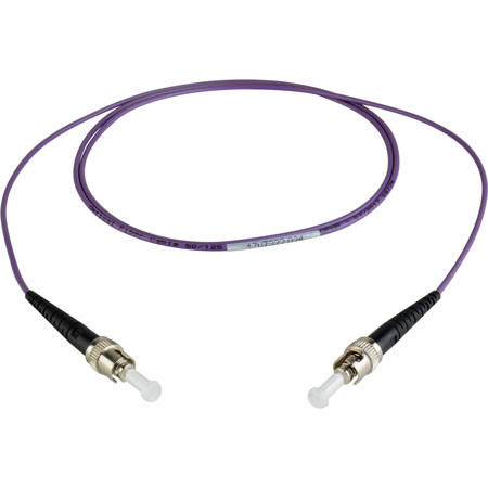 Camplex 32.8' OM4 10/40/100G Multimode Duplex ST to ST Fiber Patch Cable, Purple