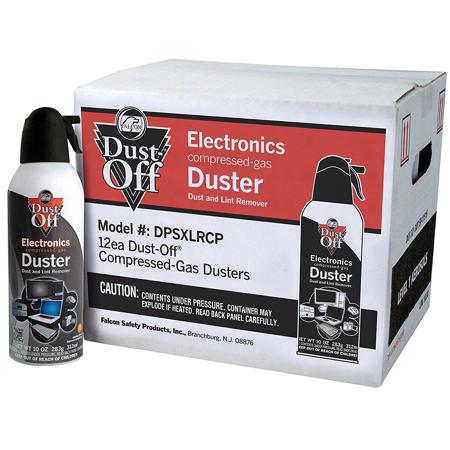 Falcon Dust-Off 10 oz Compressed Gas Duster Spray Can, 12-Pack, Clamshell