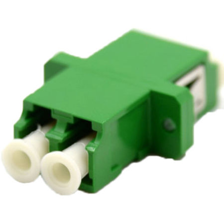Camplex LC to LC Singlemode Duplex APC Adapter, Flanged, Green