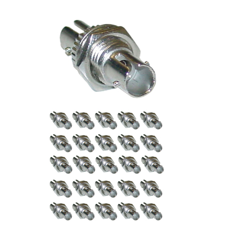 Camplex ST to ST Singlemode Simplex Fiber Adapter with Sleeve and Metal Thread, 25-Pack
