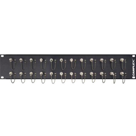 Camplex 2RU 24-Port Simplex Singlemode ST Fiber Feedthru Rackmount Panel