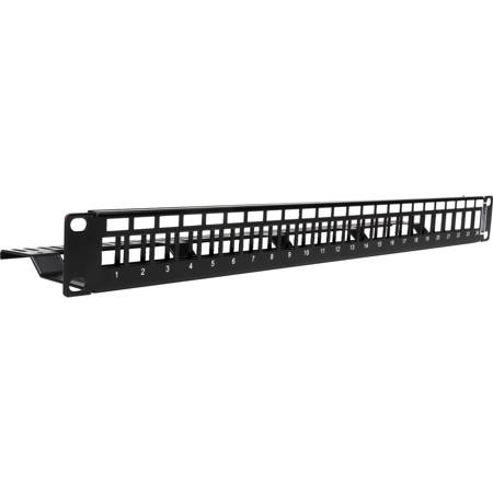 Camplex CMX-KP-1001 Keystone Patch Panel Blank 1U/1RU 24-Port with Cable Manager