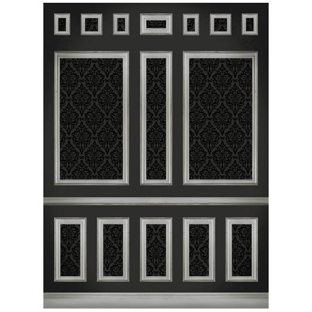 Click Props Wallpapered Panels Black Elegant Wall Backdrop, Large