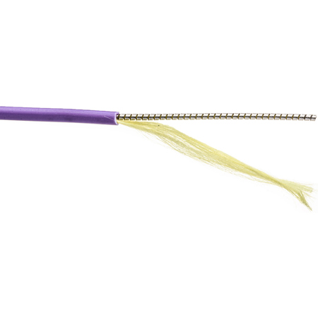 Camplex 6.56' OM4 50/125 10/40/100G MM Simplex ST-ST Armored Patch Cable, Purple
