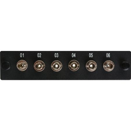 Camplex 6-Port ST Singlemode Fiber Adapter Plate Module with Ceramic Connectors, Yellow