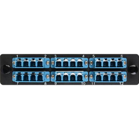 Camplex 6-Port LC Quad Singlemode Fiber Adapter Plate Module, Blue