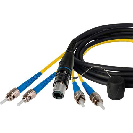 Camplex OpticalCON QUAD to QUAD ST Multimode Fiber Optic Breakout Cable, 18"