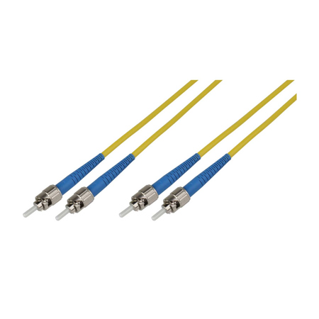 Camplex 328' 9u/125u ST to ST Singlemode Duplex Plenum Fiber Optic Patch Cable, Yellow