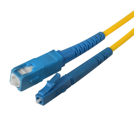 Camplex 13.1' 9/125 Singlemode Simplex LC - SC Fiber Optic Patch Cable, Yellow