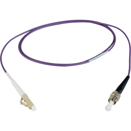 Camplex 3.28' OM4 10/40/100G Multimode Simplex LC-ST Fiber Patch Cable, Purple