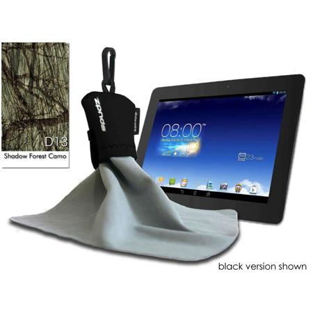 Alpine Innovations SUFD20-D13 Spudz Ultra Large Microfiber Lens Cloth With Flip Pouch 10x10" - "Shadow Forest Camo USA"