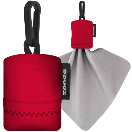 Alpine Innovations SUFD20-G21 Spudz Ultra Large Microfiber Lens Cloth With Flip Pouch 10x10" - "Ruby Red USA"