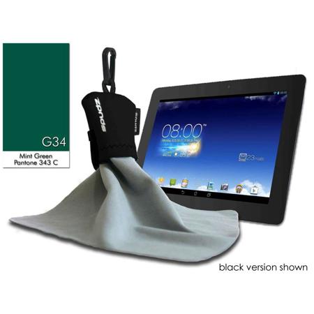 Alpine Innovations SUFD20-G34 Spudz Ultra Large Microfiber Lens Cloth with Flip Pouch 10x10" - "Mint Green USA"