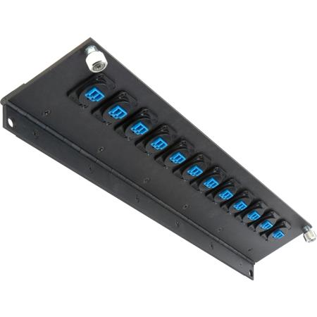 Camplex Tailgater 2RU Hinged Feedthru Fiber Patch Panel, 12 Singlemode Duplex LC