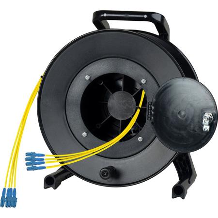 Camplex 4-Channel LC Single Mode Fiber Optic Tactical Snake on Reel, 250'
