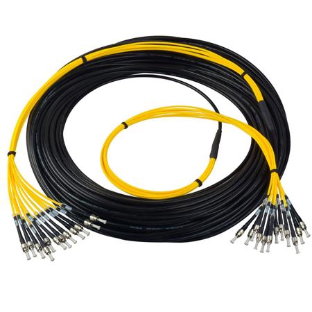 Camplex 1250' 12-CH OM3 Single Mode Fiber Tactical Snake Cable with LC Connector