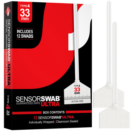 Photographic Solutions Type 4 33mm Sensor Swab Ultra for Medium Format Sensors, 12-Pack