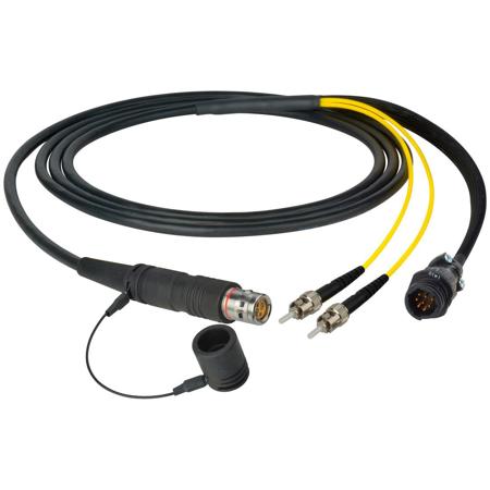 Camplex 75' LEMO FUW to Dual ST & 8-Pin AMP RG In-Line Fiber Breakout Cable