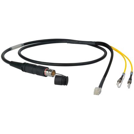 Camplex 6' LEMO FUW to Dual ST & 6-Pin AMP RG In-Line Fiber Breakout Cable