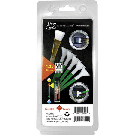 Visible Dust EZ Sensor Cleaning Kit PLUS with Smear Away, 5 Green 1.3x Vswabs