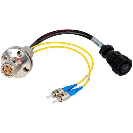 Camplex 12" LEMO FXW to Duplex ST & 8-Pin Amp Power Fiber Breakout Cable