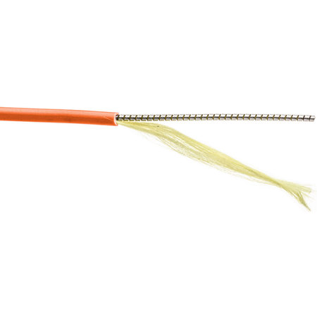 Camplex 6.56' OM1 62/125 Multimode Duplex ST to LC Armored Patch Cable, Orange