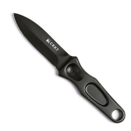 CRKT A.G. Russell Sting Fixed Black Blade Knife, Double Plain Edge