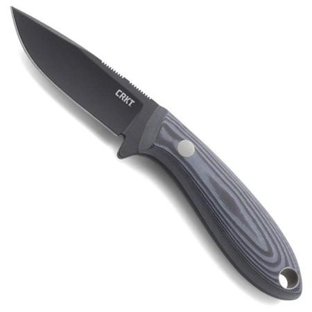 CRKT Mossback Hunter 3.2" Fixed Black Drop Point Blade Knife, Black/Gray
